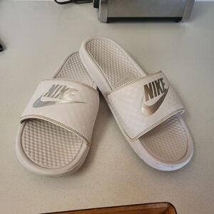Nike White Slide Sandals